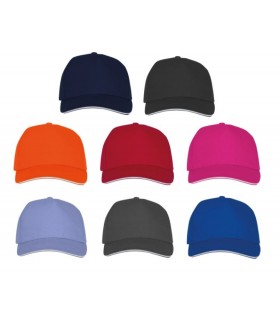 CASQUETTE VISIERE SANDWICH 5 PANNEAUX COTON TWILL 175g - 38674890