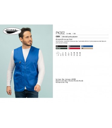 GILET MULTI-POCHE POLYCOTON - PK302