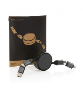 CABLE RETRACTABLE 6 EN 1 EN ALUMINIUM RECYCLE  - P302.752