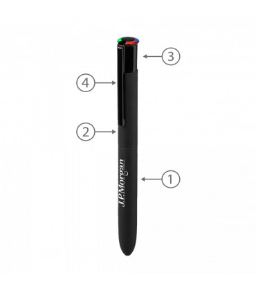 STYLO A BILLE 4 COULEURS ALU RECYCLE  - BND141