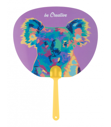 Éventail papier personnalisable avec poignée plastique