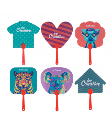 Éventail papier personnalisable avec poignée plastique