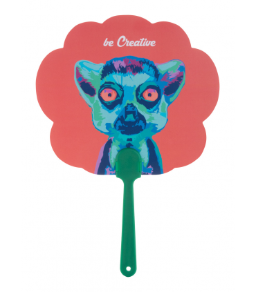 Éventail papier personnalisable avec poignée plastique