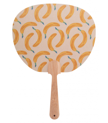 Éventail écologique personnalisable en papier kraft et bambou