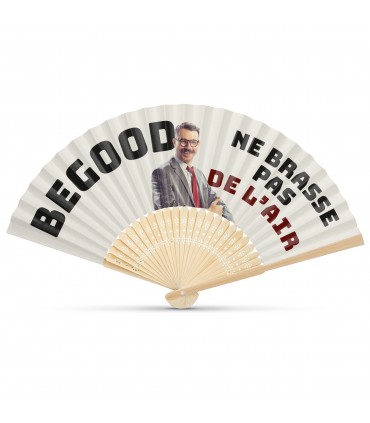 Éventail publicitaire en bambou et papier personnalisable