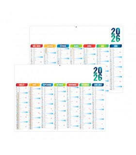 Calendrier bancaire rigide contrecollé Arlequin - 3 formats