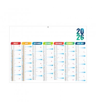 Calendrier bancaire rigide contrecollé Arlequin - 3 formats