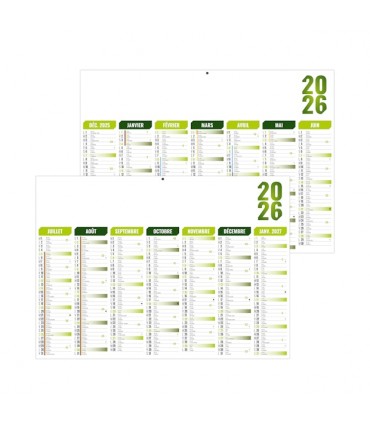 Calendrier bancaire rigide contrecollé Arlequin - 3 formats