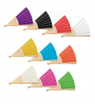 Eventail en bambou avec tissu en papier