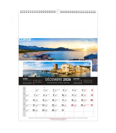 Calendrier mural illustré 12 feuillets