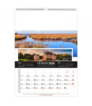 Calendrier mural illustré 12 feuillets
