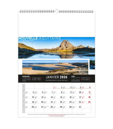 Calendrier mural illustré 12 feuillets