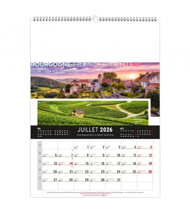 Calendrier mural illustré 12 feuillets