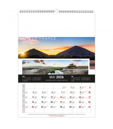 Calendrier mural illustré 12 feuillets