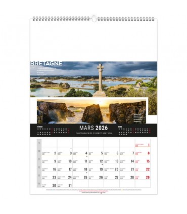 Calendrier mural illustré 12 feuillets