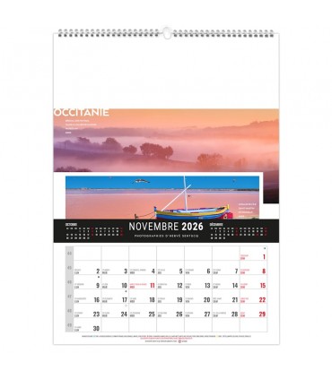 Calendrier mural illustré 12 feuillets