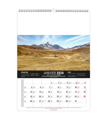 Calendrier mural illustré 12 feuillets