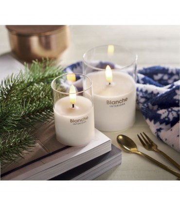 Bougie de cire LED à effet de flamme réelle