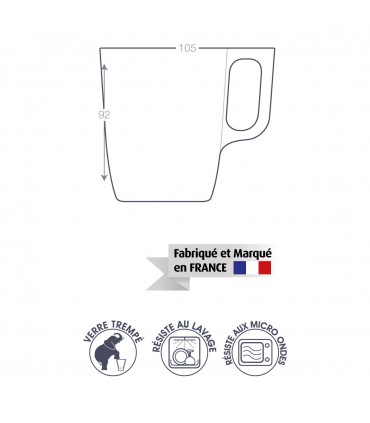 Mug en verre personnalisé 25 cl - Luminarc