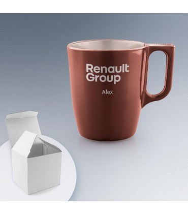 Coffret Duo de mugs en verre personnalisés 25 cl -  Luminarc