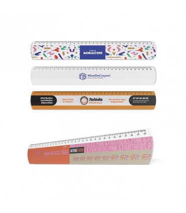 Règle en plastique (SAN) transparente 30 cm - Made in France