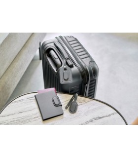 Étiquette de bagage en PU recyclé avec traceur