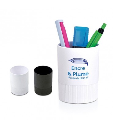 Pot à crayons rond en plastique