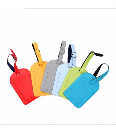 Étiquette à bagage en simili cuir de couleurs