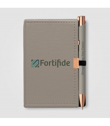 Coffret bloc-notes et stylo rose gold