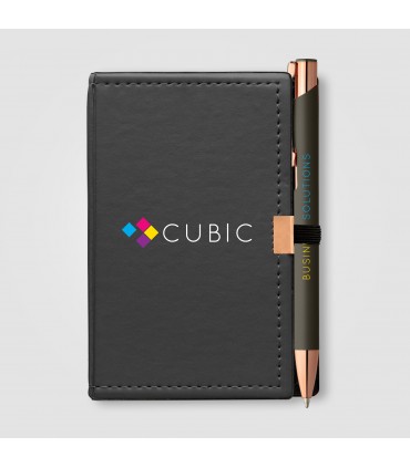 Coffret bloc-notes et stylo rose gold