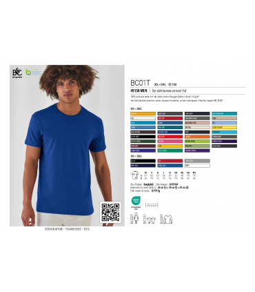 Tee-shirt homme col rond 150 éco-responsable