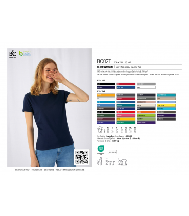 Tee-shirt femme col rond 150 éco-responsable