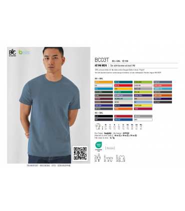Tee-shirt homme col rond 190 éco-responsable
