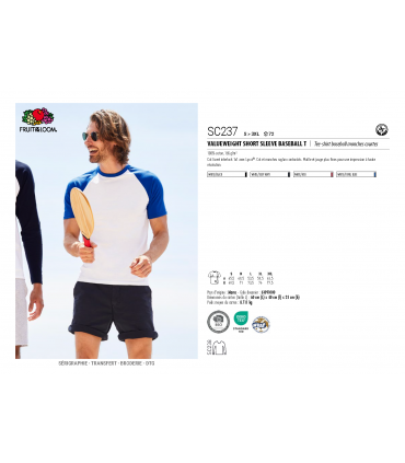 Tee-shirt baseball homme