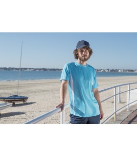 Tee-shirt respirant manches courtes bicolore