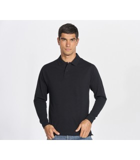 Polo homme coton manches longues