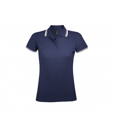 Polo femme col contrasté Pasadena 200