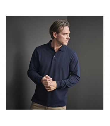 Polo homme manches longues stretch Luxury