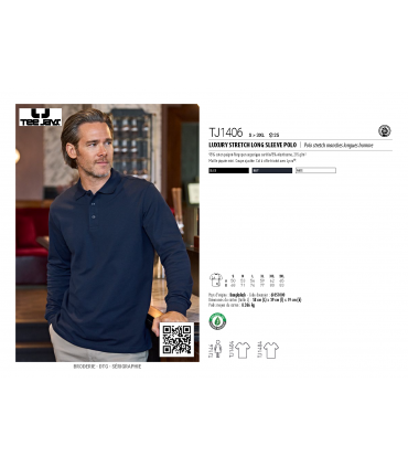 Polo homme manches longues stretch Luxury