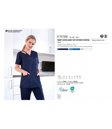 Tunique professionnelle manches courtes femme