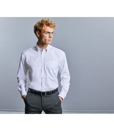 Chemise homme coton micro sergé sans repassage