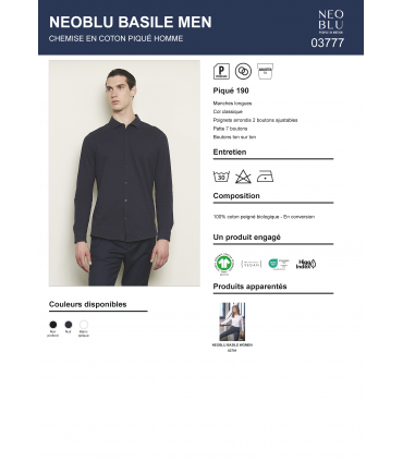 Chemise homme en coton bio