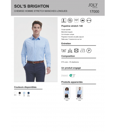 Chemise homme stretch Brighton