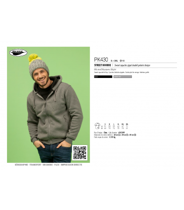 Sweat zippé à capuche doublé polaire Sherpa