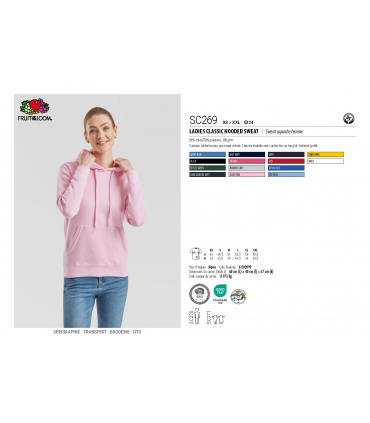 Sweat à capuche et poche femme