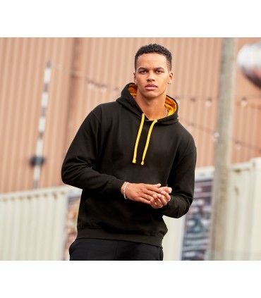 Sweat à capuche contrasté