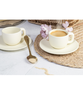 Set espresso Caturra en céramique 85 ml personnalisable – 2 tasses et soucoupes