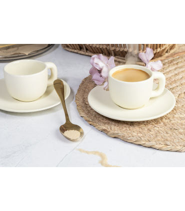 Set espresso Caturra en céramique 85 ml personnalisable – 2 tasses et soucoupes