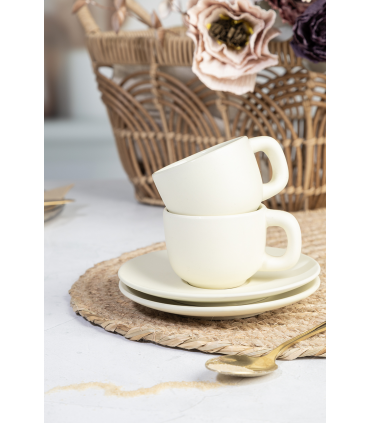 Set espresso Caturra en céramique 85 ml personnalisable – 2 tasses et soucoupes
