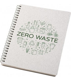 Carnet à spirales A5 personnalisable en coton recyclé – fabrication Italie (blanc)